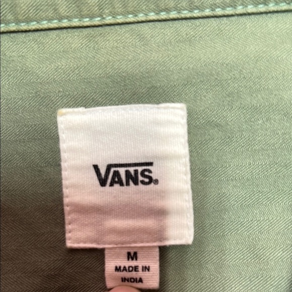 Vans military Green snap Button-Up long sleeve collared Shirt size medium - Picture 2 of 16